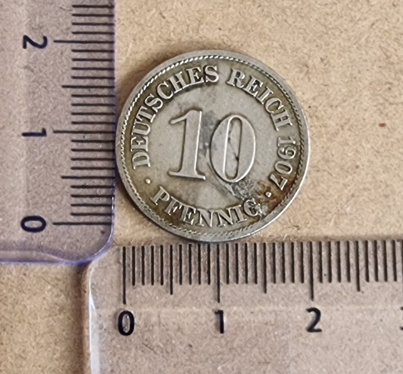 Deutsches Reich - 10 Pfennig - 1907 Bodenfund von Mo