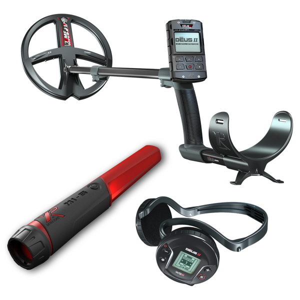 XP DEUS 2 II RC WS6 Metalldetektor, wählbar 22cm 28cm oder 34cm Suchspule, Multifrequenz + Gratis XP Mi6 Pinpointer